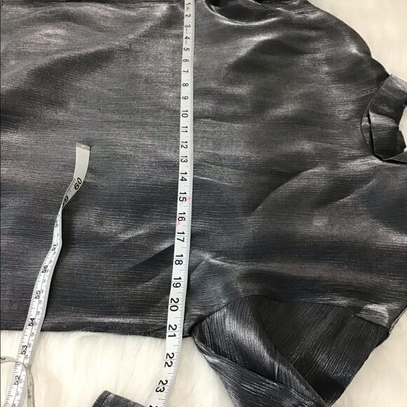 Anthropologie Reiko Berlin Satin Metallic Open Back Top - Picture 5 of 8